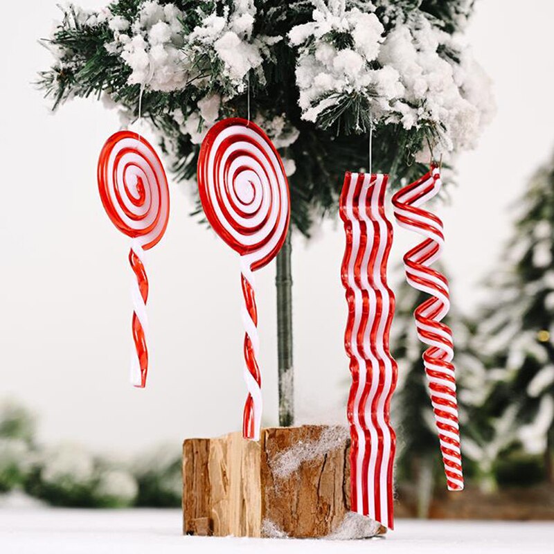 1 ST 3D Snoep Kerst Ornament Opknoping Hangers Kerstboomversiering Voor Home Party Nieuwjaar