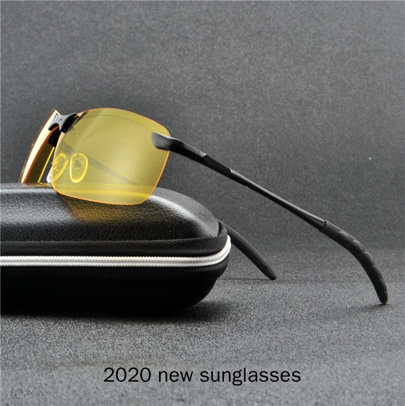 Natkørebriller i aluminium anti-glare nattesyn førerbriller herre polariserede gule solbriller goggle nx: Sort gul