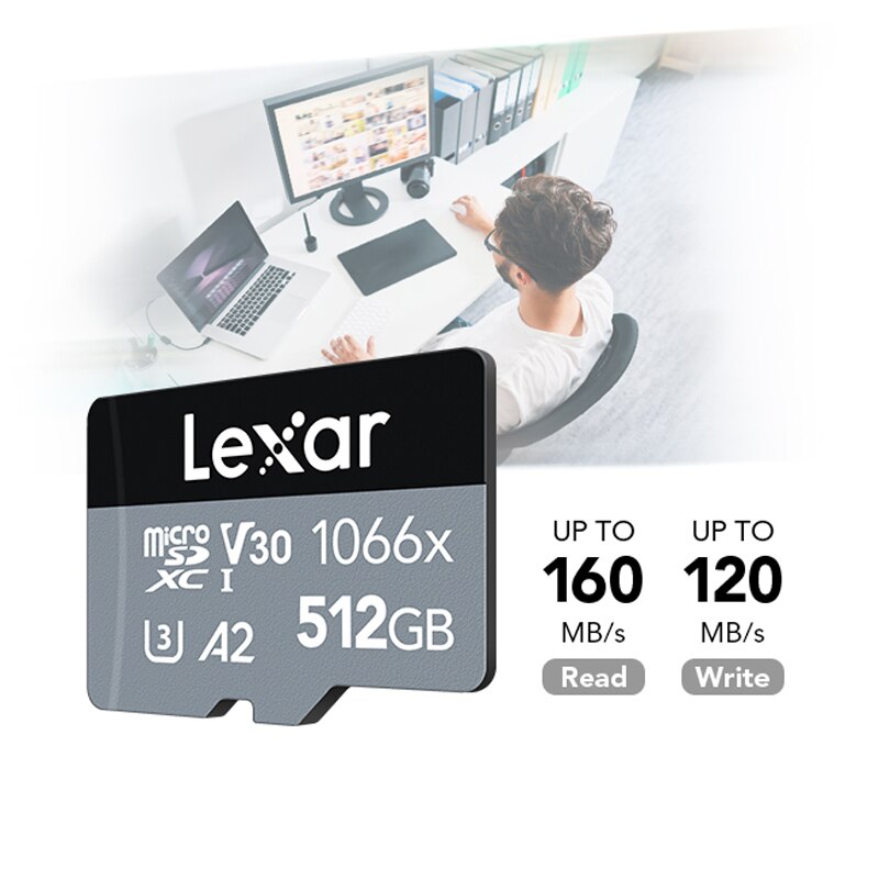 Lexar 1066x Micro Sd Geheugenkaart 64Gb 128Gb 256Gb 512Gb Microsd-kaart Tf Flash Drive Professionele micro Sd-kaart Voor Telefoon Drone