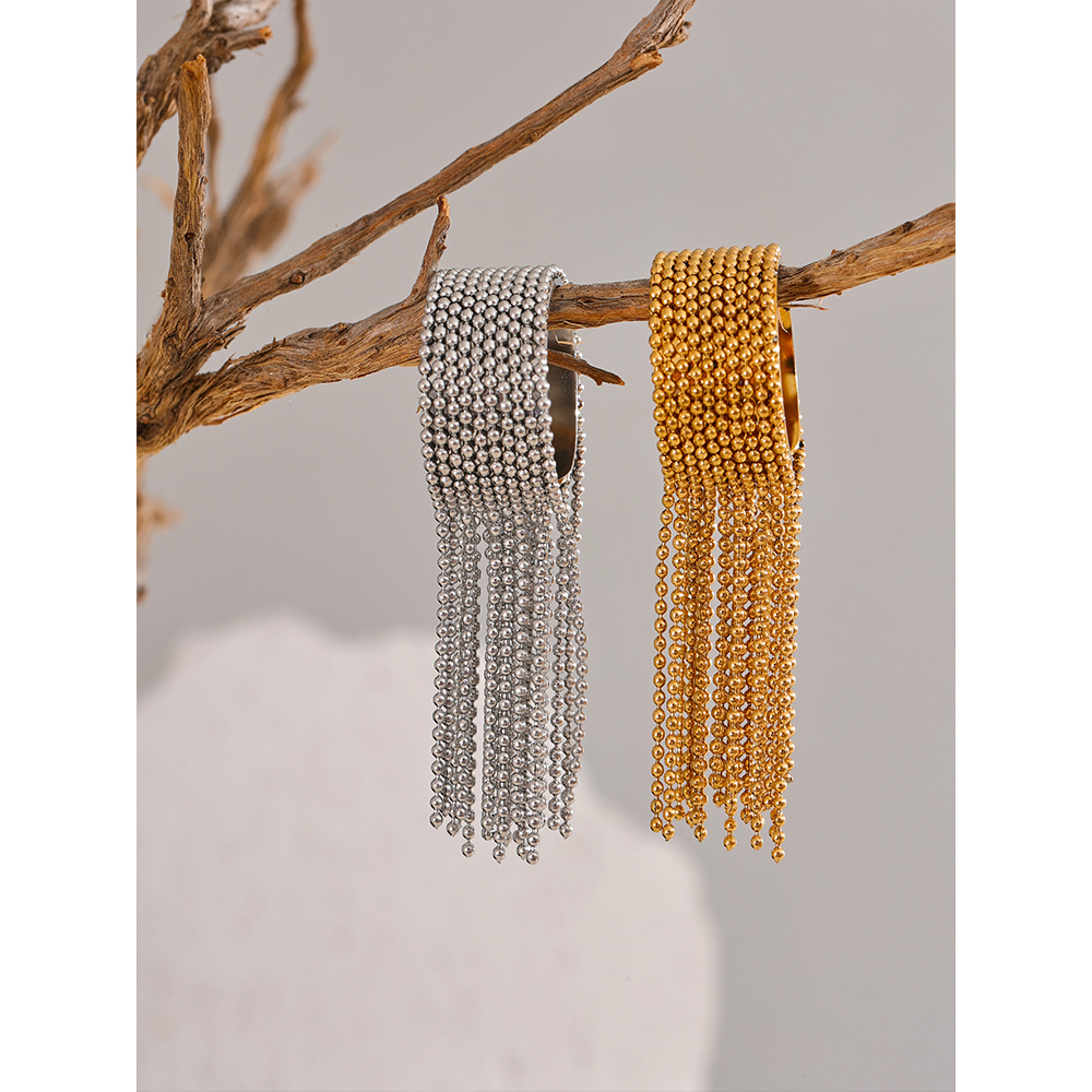 Yhpup Statement roestvrijstalen ketting kwastje vingerring verstelbaar 18K PVD verguld charme stijlvolle gouden sieraden