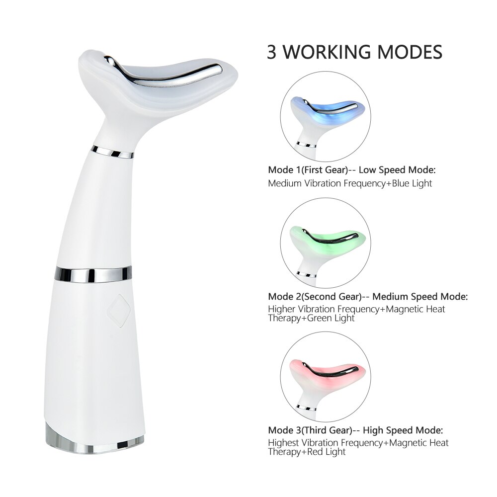 Sonic vibration skønhedsmaskine led fotonterapi hals ansigtsløftende massager anti-rynke hud opstramning dobbelthage slankere