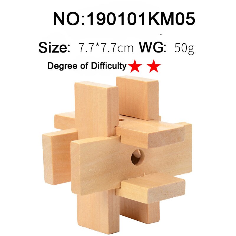 Neue Kommen 3D Puzzles Gehirn Teaser Luban Kong Ming Lock Verriegelung Geistigen Pädagogisches Spiel Holz Spielzeug Für Kinder Kinder: 190101KM05