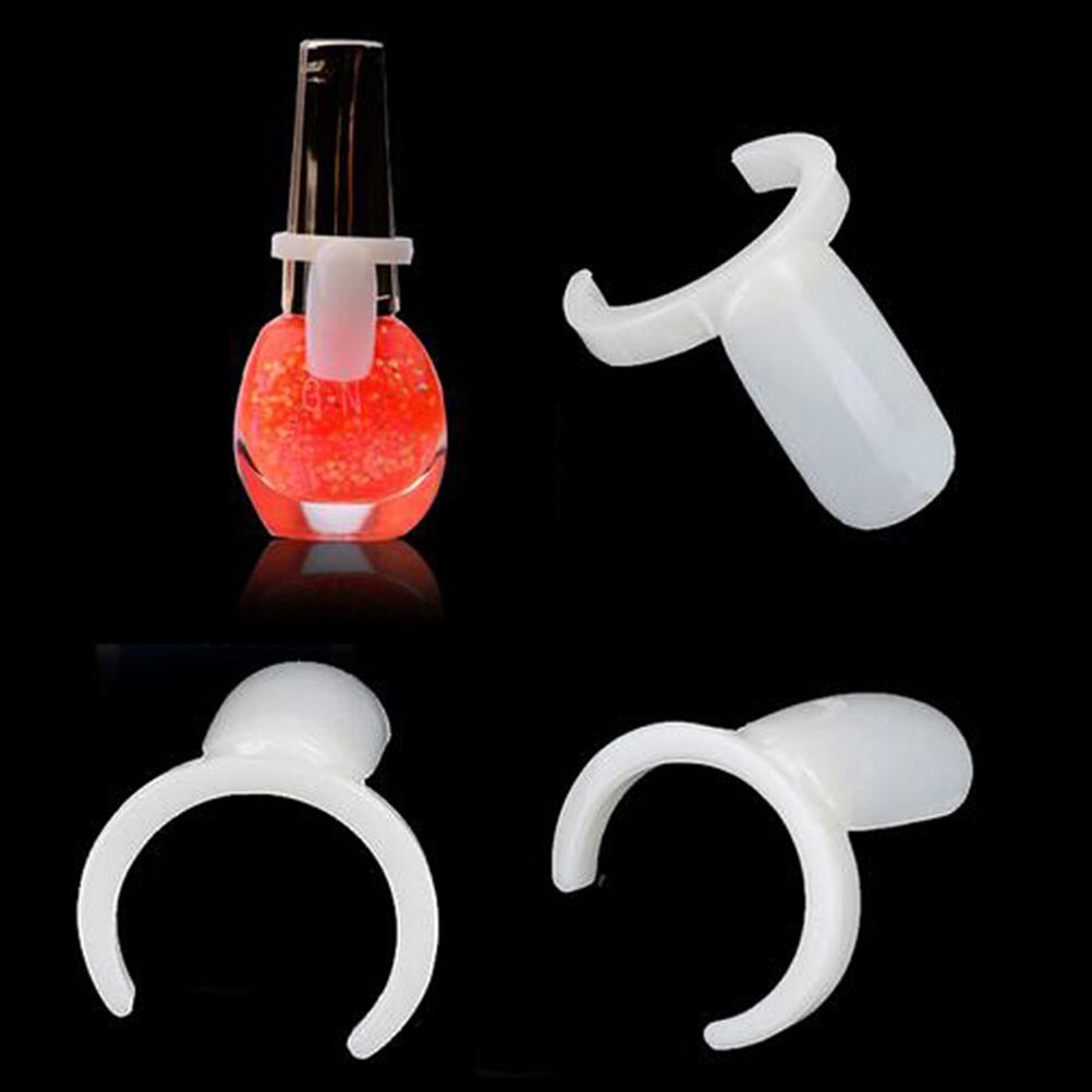 100Pcs Nail Art Polish Contrast Rings Ring Shape Nail Color