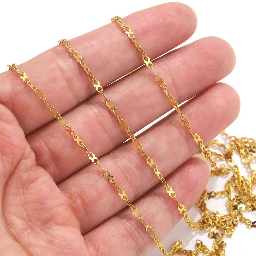 2 Meter Infinity Teken Ketting Rvs Kabel Rolo Link Body Gold Ketting Riem Voor Sieraden Maken Diy Ketting Armband Veel