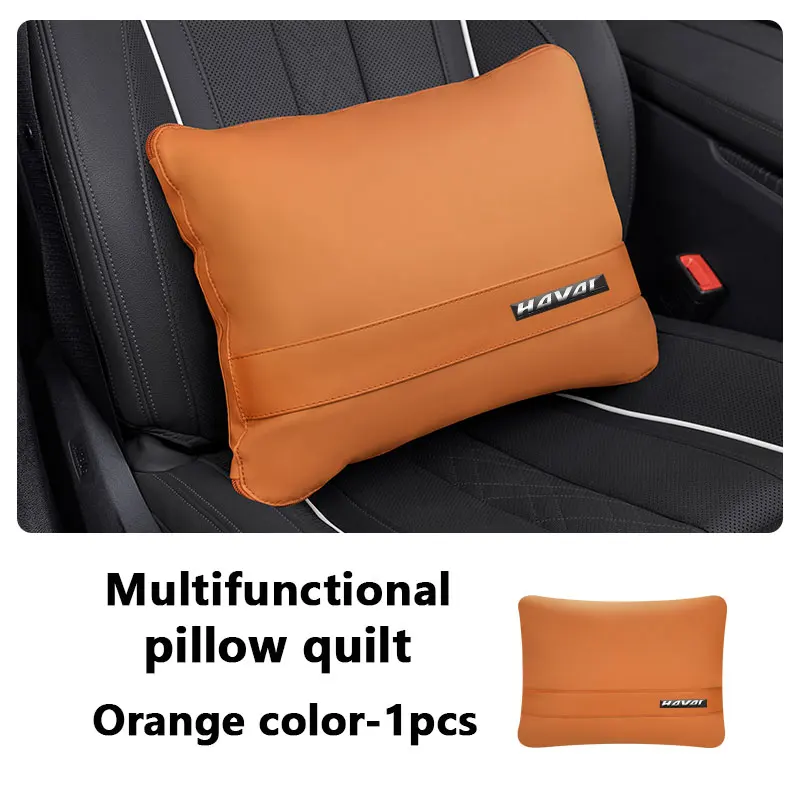 Manta multifuncional para coche, colcha, almohada, cojín de cintura, accesorios de decoración Interior, colcha de aire acondicionado para coche Haval: Naranja