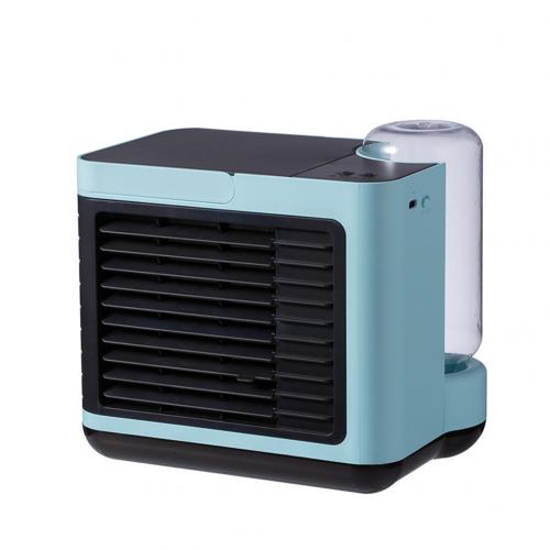 Portable USB Rechargeable Home Office Silent Anion Cooling Fan Air Conditioner Cooling Fan Air Conditioner Cooling Fan Air Condi: Blue