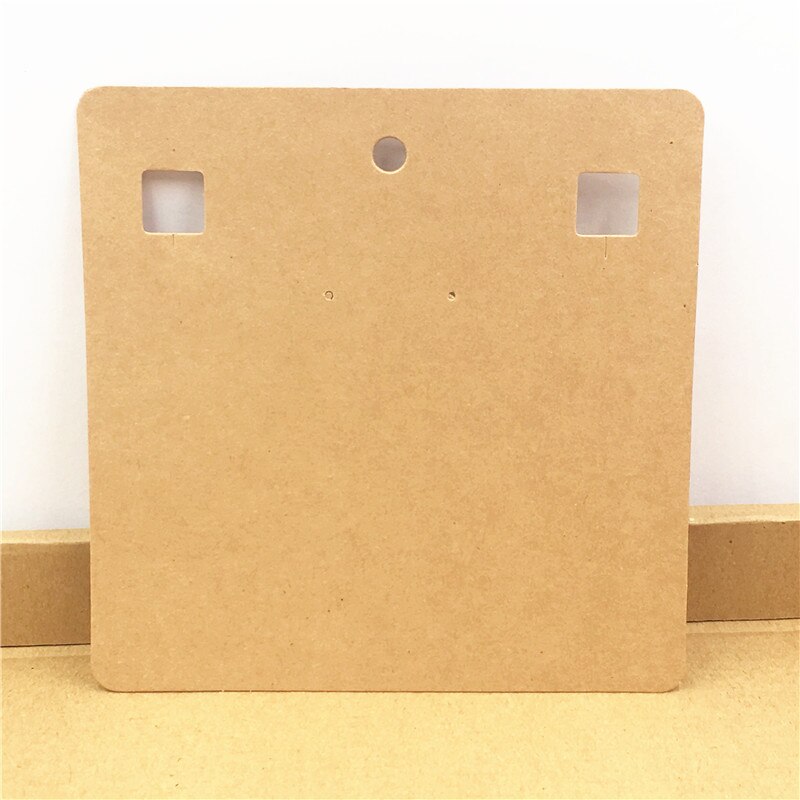 Cartón marrón de papel Kraft, 12 unidades por lote, collares y pendientes para exhibiciones de, tarjetas, joyería de , colgante, tarjeta de embalaje para exposición, 15x15cm