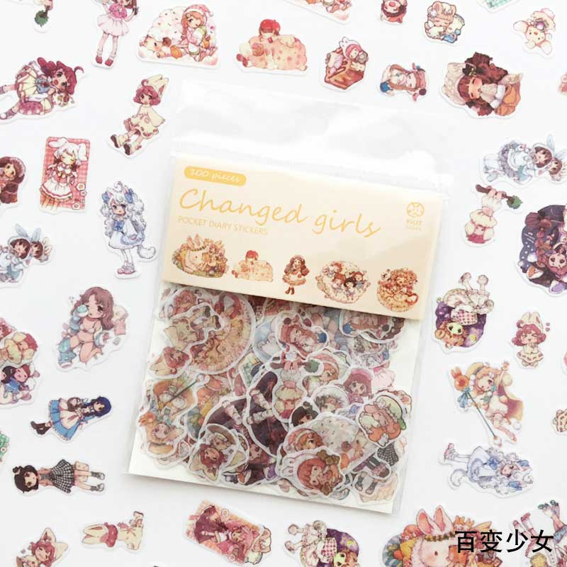 100 X Kawaii Girls Decorative Stickers Cartoon Animal Scrapbooking Stickers For Journal Planner Diy Crafts Scrapbooking Diary: 7
