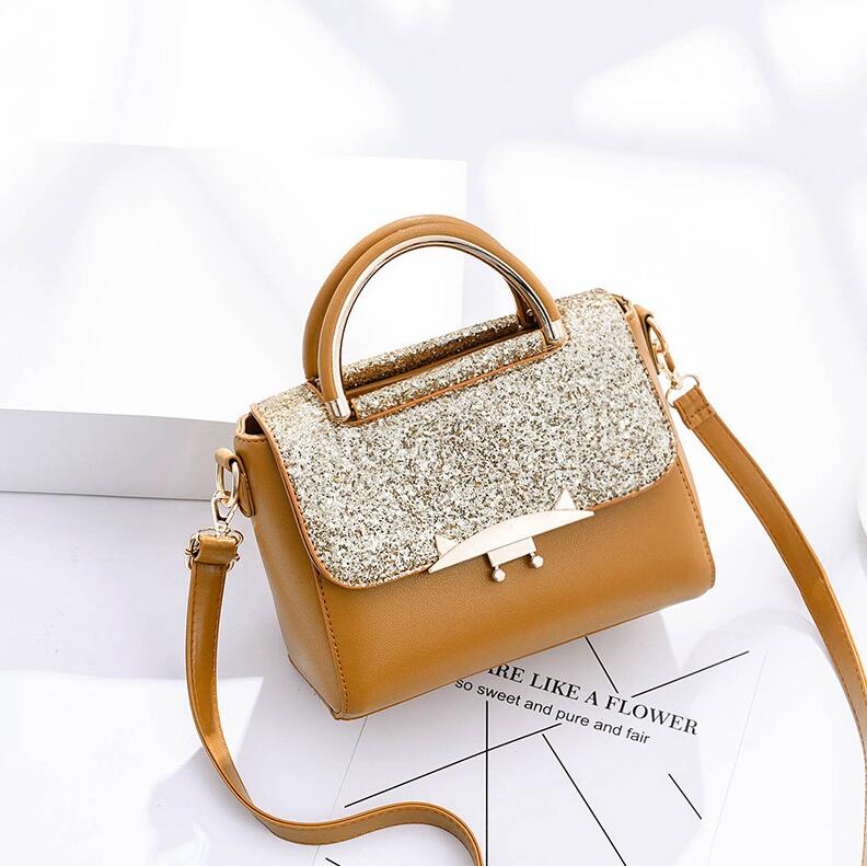 Bolso pequeño de Metal con de cabeza de león, forma cuadrada, bandolera, de , para mujer: Browm