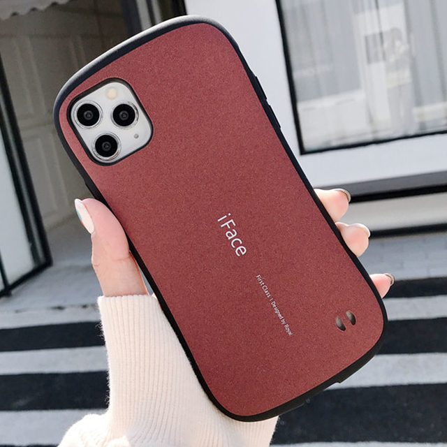 iFace Matte Phone Case For iPhone 15 Pro Max 14 13 12 11 Pro X XR XS Max Shockproof Slimming Waist Silicone Back Luxury Cover: Vinyl / wine red