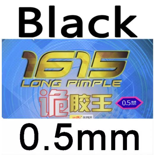 Original Double Fish 1615 MonsterTable Tennis Rubber Long Pimple Ping Pong Rubber Pips-Out Back Spin for 40+ Ball GYW1: black 0.5mm