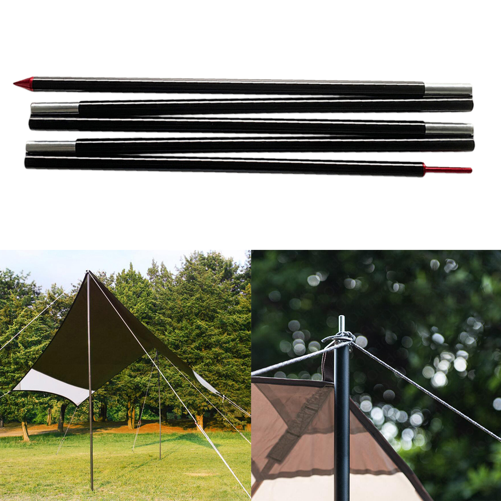 Planenstützstangen, 220cm campingmarkisen, 1- personen-zeltstange mit aufbewahrungstasche