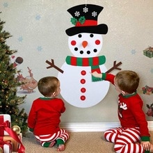 1pc DIY Vilt Kerst Sneeuwpop Deur Muur Opknoping Kit Kerst Decoratie Voor Vilt Handgemaakte Kerst Sneeuwpop Voor Kids