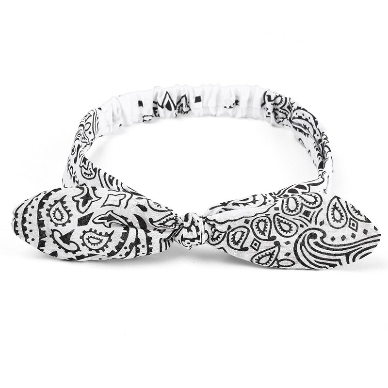 Bandeau élastique à nœud croisé pour femmes, style Boho, imprimé doux et solide, style Vintage, Turban, bandana, accessoires pour cheveux: S1-3
