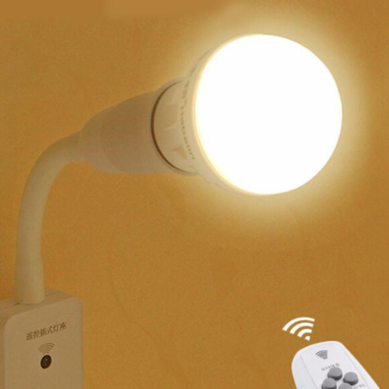 AKDSteel E27 LED Remote Control Plug Lamp Holder Light Base for Night Light Bedside Lamp (without Light Source)