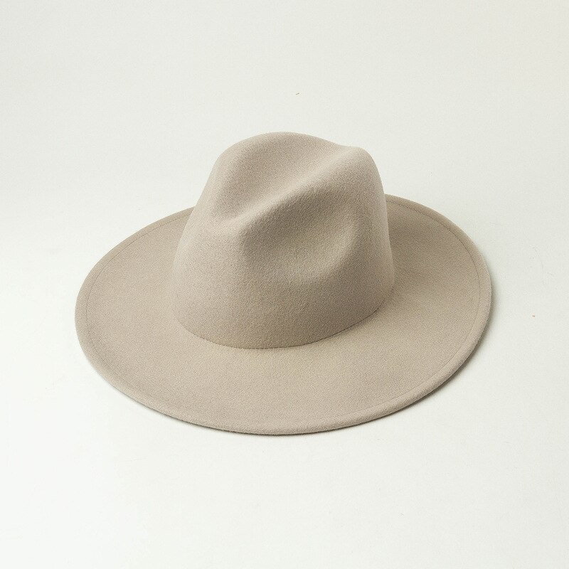 202009-hh9009 vinter ull solid barn 53cm huvud storlek barn fedoras keps barn jazz panama hatt: Grå