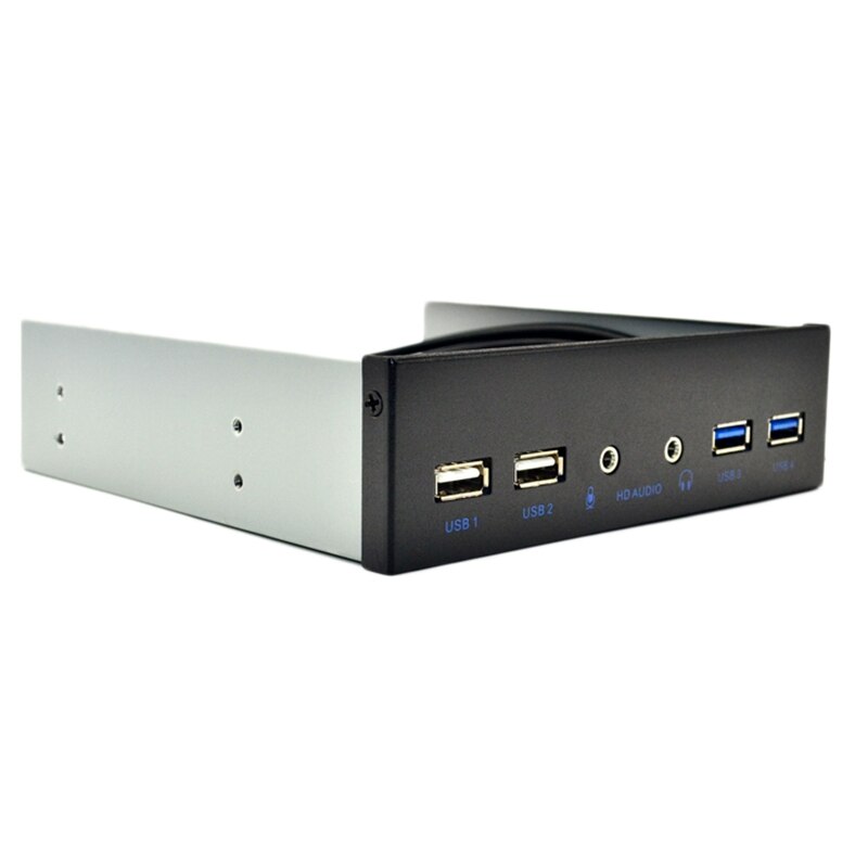5.25 bureau de pouce Boîtier Pc Interne Panneau Avant Hub Usb 2 Ports Usb 3.0 et 2 Ports Usb 2.0 avec Hd Audio Port 20 broches Connecteur