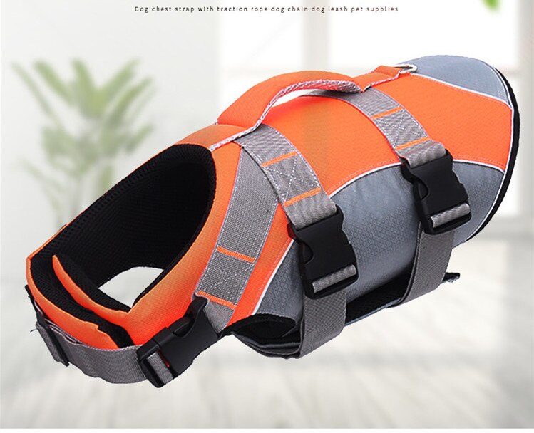Qqqpet lemmikkiliivit ison koiran pelastusliivi vaatteet labradorinnoutaja koira surffaa uimaliivit kelluva puku turva s-xl: S / Oranssi