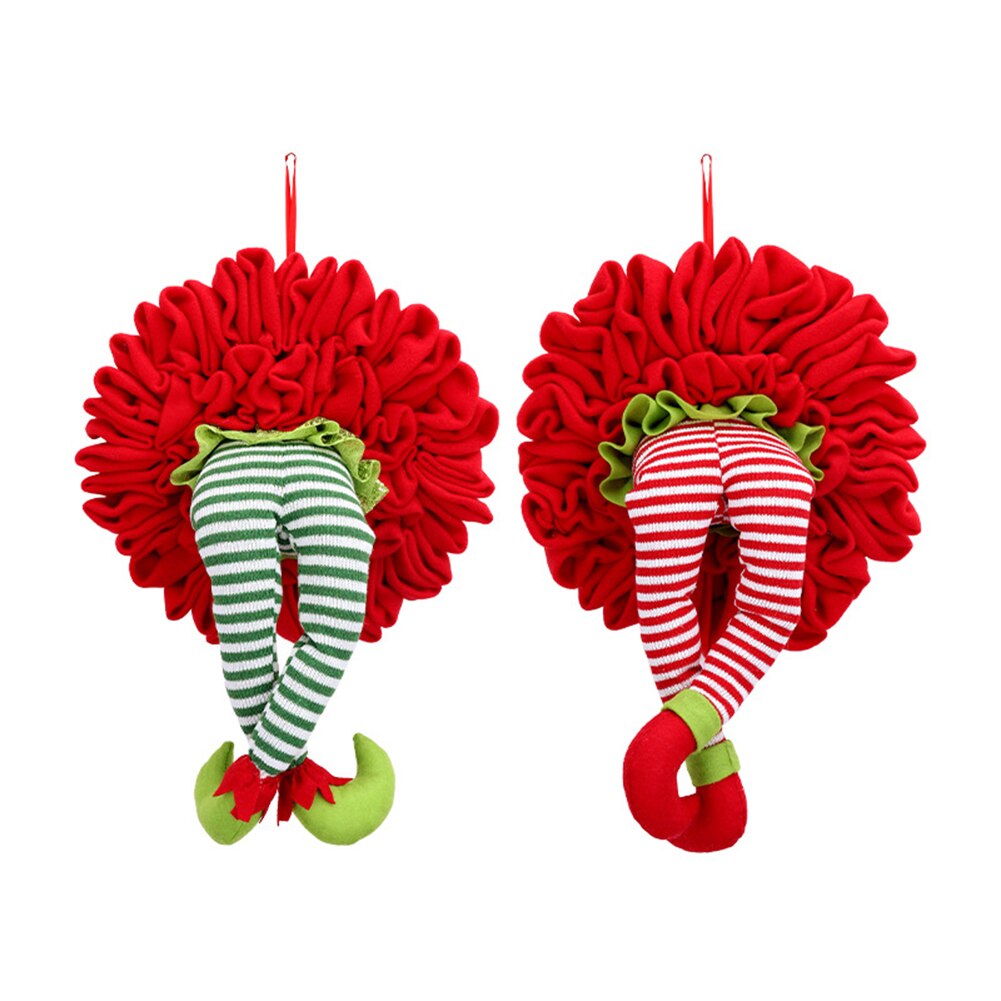 52cm Christmas Elf Legs Xmas Tree Green Red Fur Strange Grinch Year Christmas Elf Legs Xmas Tree Table