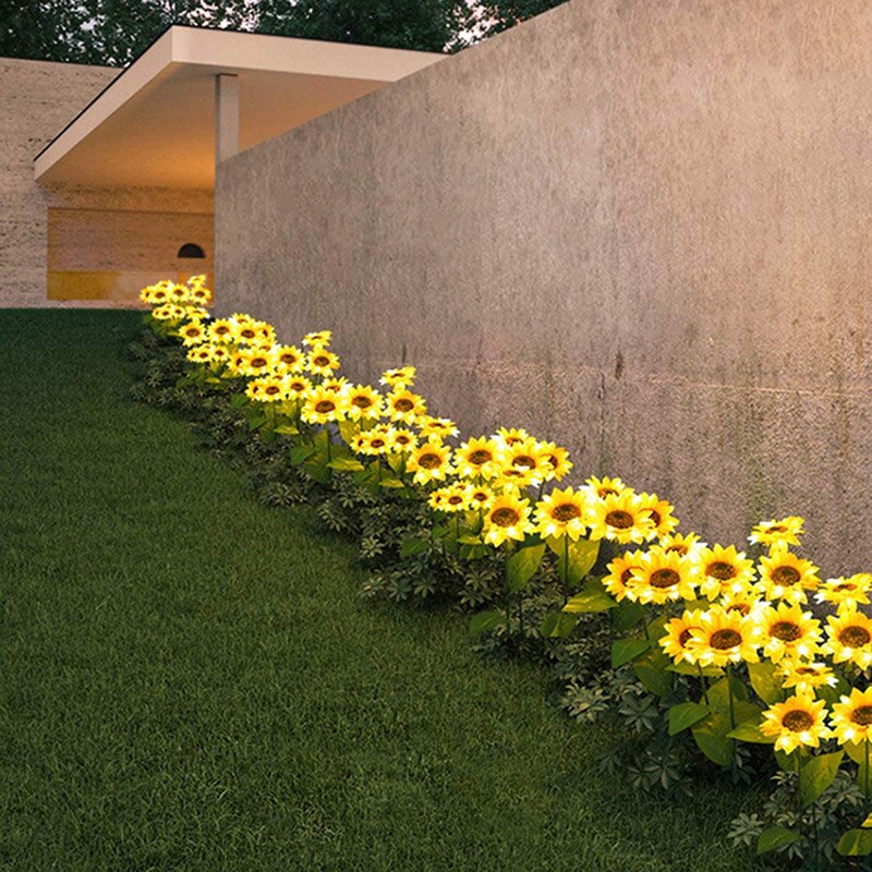 1Pcs Solar Zonnebloem Lichten Tuin Outdoor Led Bloem Lampen Landschap Gazon Bloem Licht Waterdicht Balkon Lamp