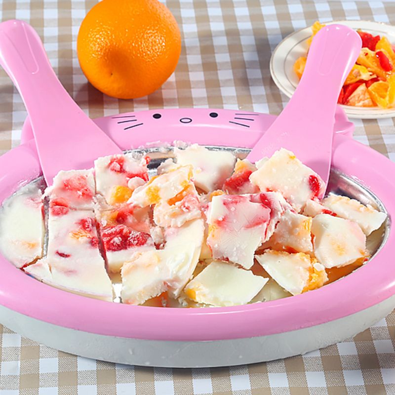 Cartoon Mini Ice Cream Maker Fried Yogurt Machine Summer Cool Ice Cream Ice Roller Rolling Machine For Kids Children Retailsale