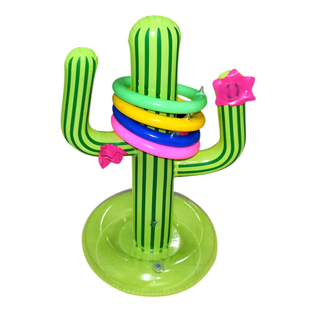 Opblaasbare Cactus Ring Toss Game Set Doel Toss Adereindhulzen Drijvende Zwemmen Ring Klassieke Kinderen Intelligentie Interactief Spel