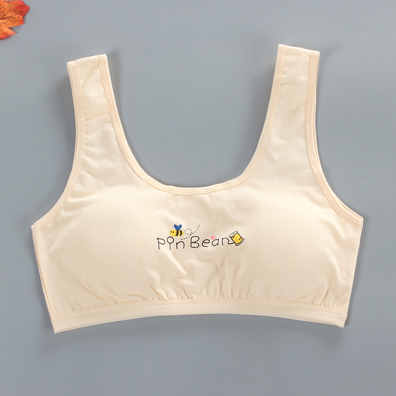 Jenter bh undertøy låve tenåringetone tenåringe ung sport bomull/spandex stor jente bh 12-18y trening trådløs: Fu
