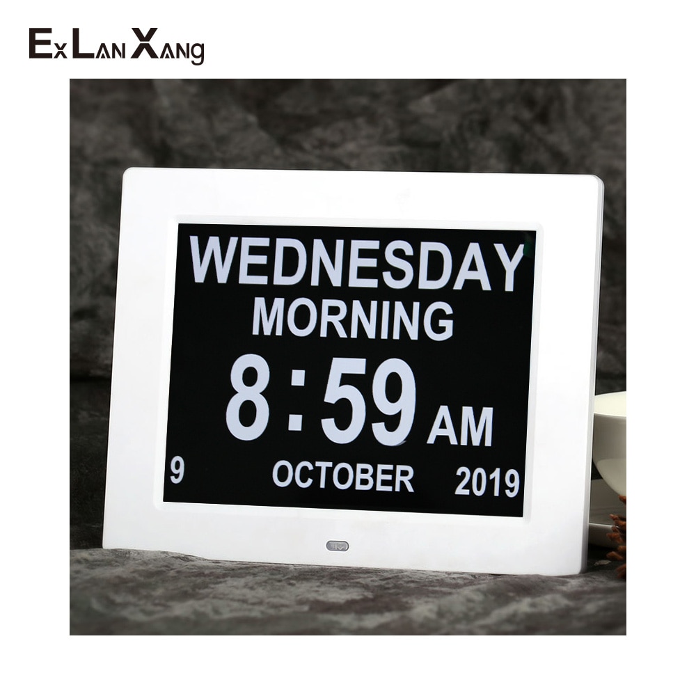 Christmas 8-inch Electronic LCD Large Character Medicine Screen To Remind The Elderly Digital Photo Frame With Alarm Clock