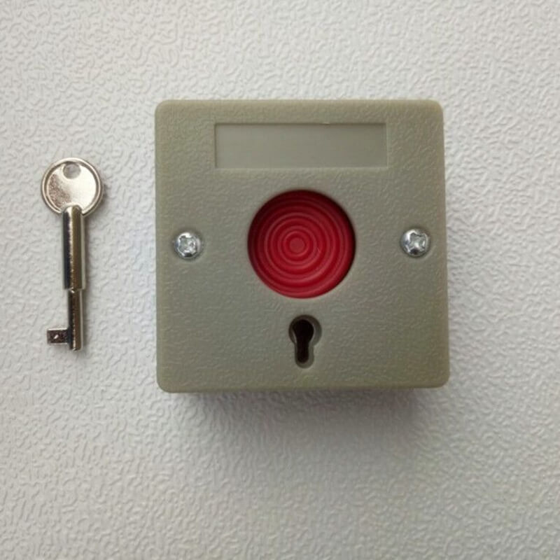 Plastic Key Reset Emergency Panic Button: Gray