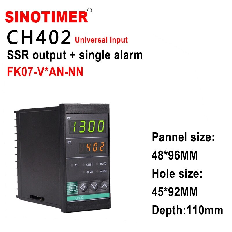 48*96mm Digital PID Temperature Controller CH402 Relay Output Without Sensor Vertical: FK07-V-AN-NN