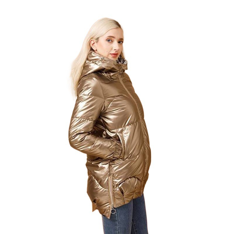 Vinterjacka parkas dam kappa pälskrage huva överrock damjacka parkas tjock varm bomullsvadderad ytterkläder  p997