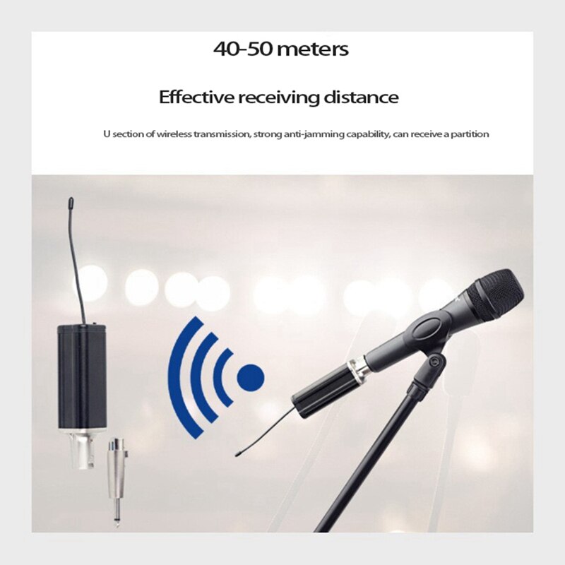 Microphone Wireless System Transmitter and Receiver for Dynamic Microphone Audio Mixer Wireless Microphone