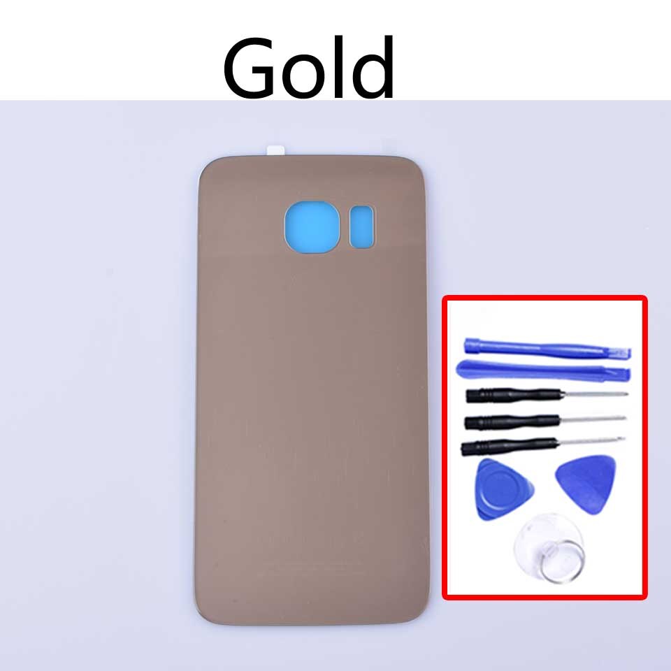 S6Edge Batterij Back Cover Voor Samsung Galaxy S6 Rand G925 SM-G925V SM-G925P G925F G9250 Achter Behuizing Batterij Deur Case: Gold-With tool