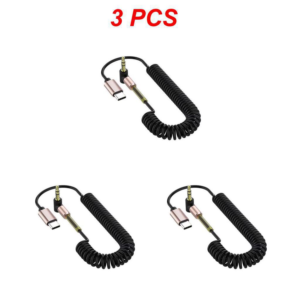 RYRA Audio Cable 3.5mm 90 Degree Elbow Spring Retractable Jack Speaker Extension Cord For Mobile Phone Computer: Beige