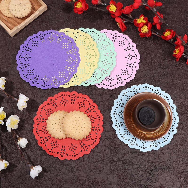 100 Uds 5,5 "de blondas de papel de encaje/manteles para boda Deco manualidades de papel suministros
