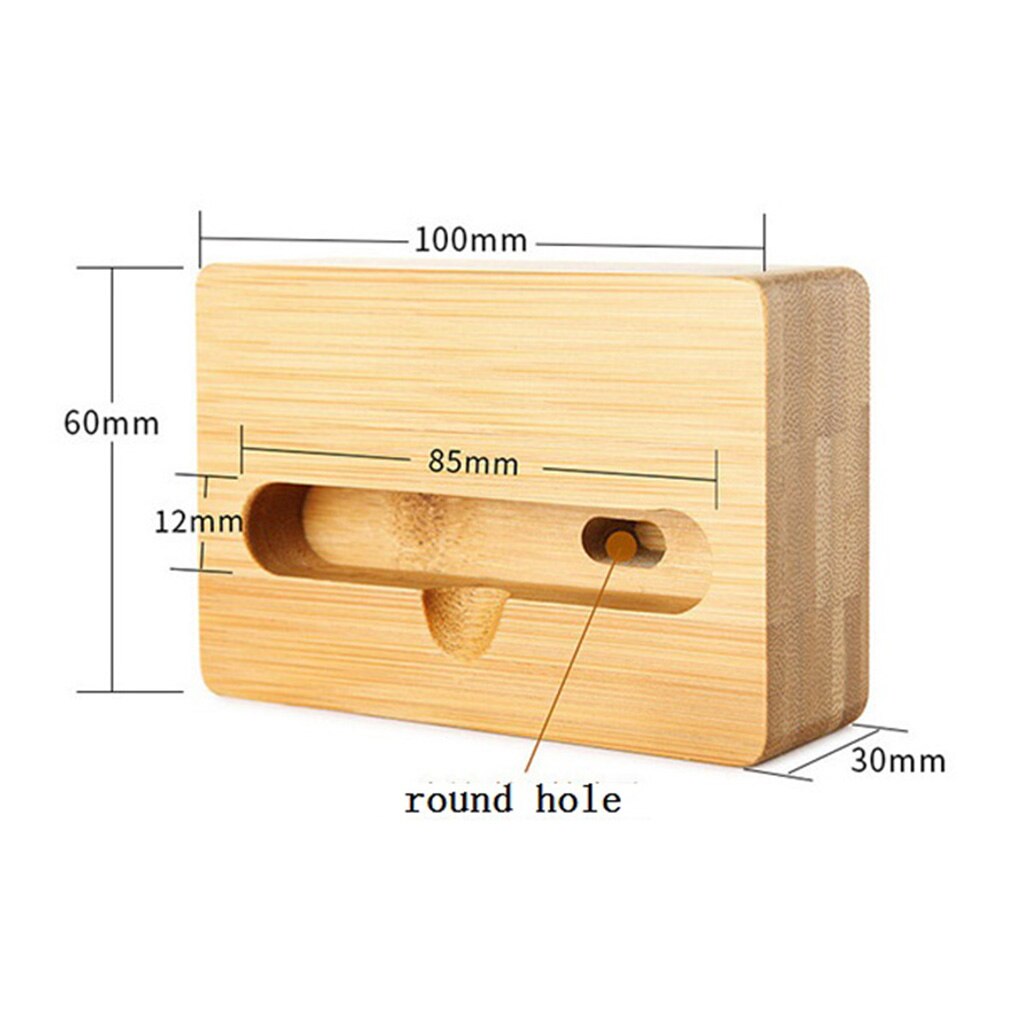 Suporte do telefone celular com amplificador de som de madeira de bambu doca do telefone suporte rack