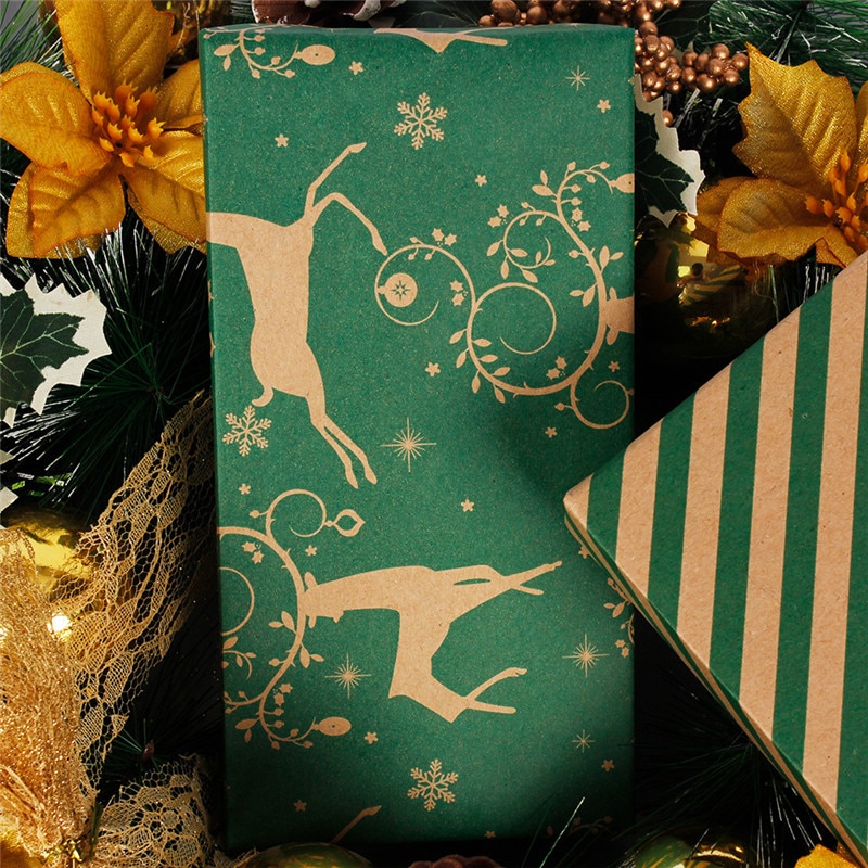 50*70cm jul indpakningspapir jul bryllup grøn dekoration indpakningspapir velempapir origami papir