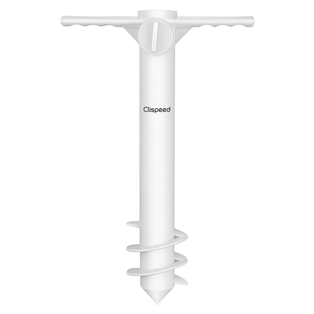 Clispeed-sombrilla de playa con ancla de arena, soporte Universal para barrena de arena de tres vueltas, grabador de arena, espiga
