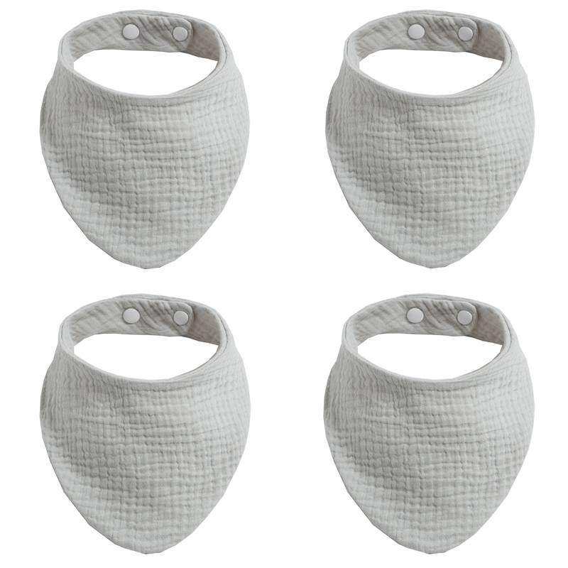 4Pcs/ Lot Cotton Baby Bibs Adjustable Triangle Newborns Saliva Towel Toddler Baby Boys Bib Burp Cloth Scarf Baby Shower: WKD40012