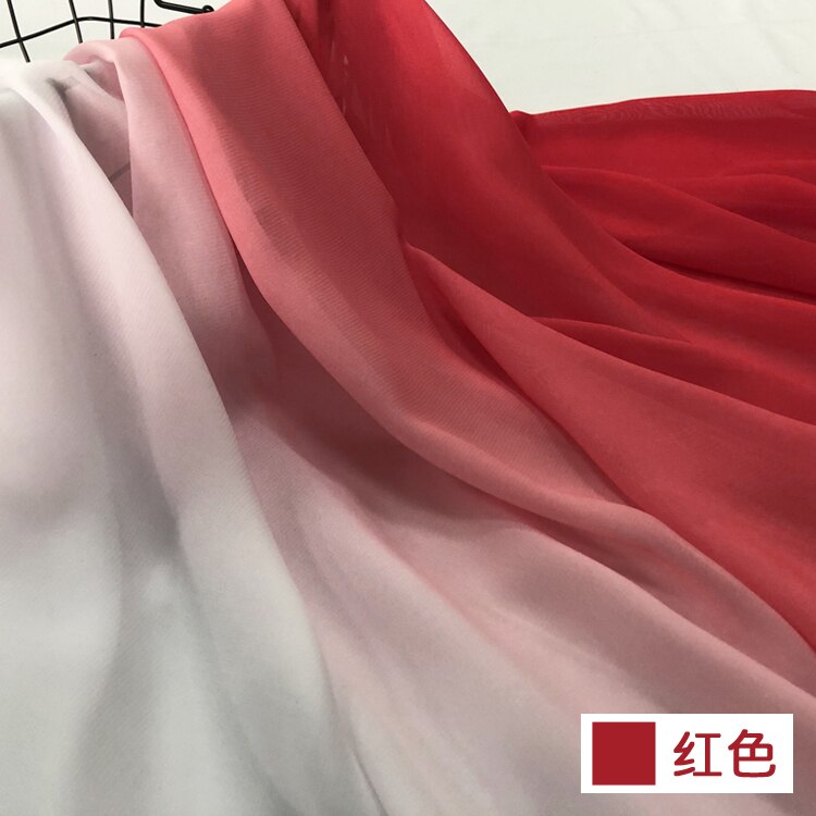 Tela de chifón suave para vestido de actuación en escenario, falda fina de 59 pulgadas de ancho, Material de bufanda Hanfu: Red