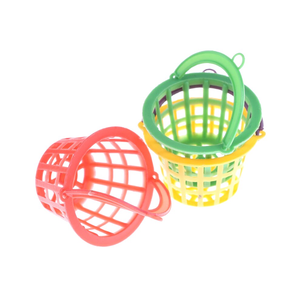 3 Pcs Toy Accessories Color Random 3PCS 4.2cm Plastic Trash Cans Basket 1:12 Dollhouse Miniature Model