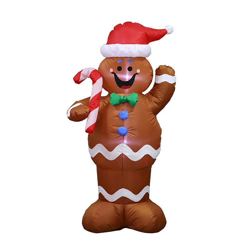 Kerst Opblaasbare Led Gingerbread Man Cookie Met Led Verlichting Indoor Outdoor Yard Airblown Decoratie Fun Xmas Party Display