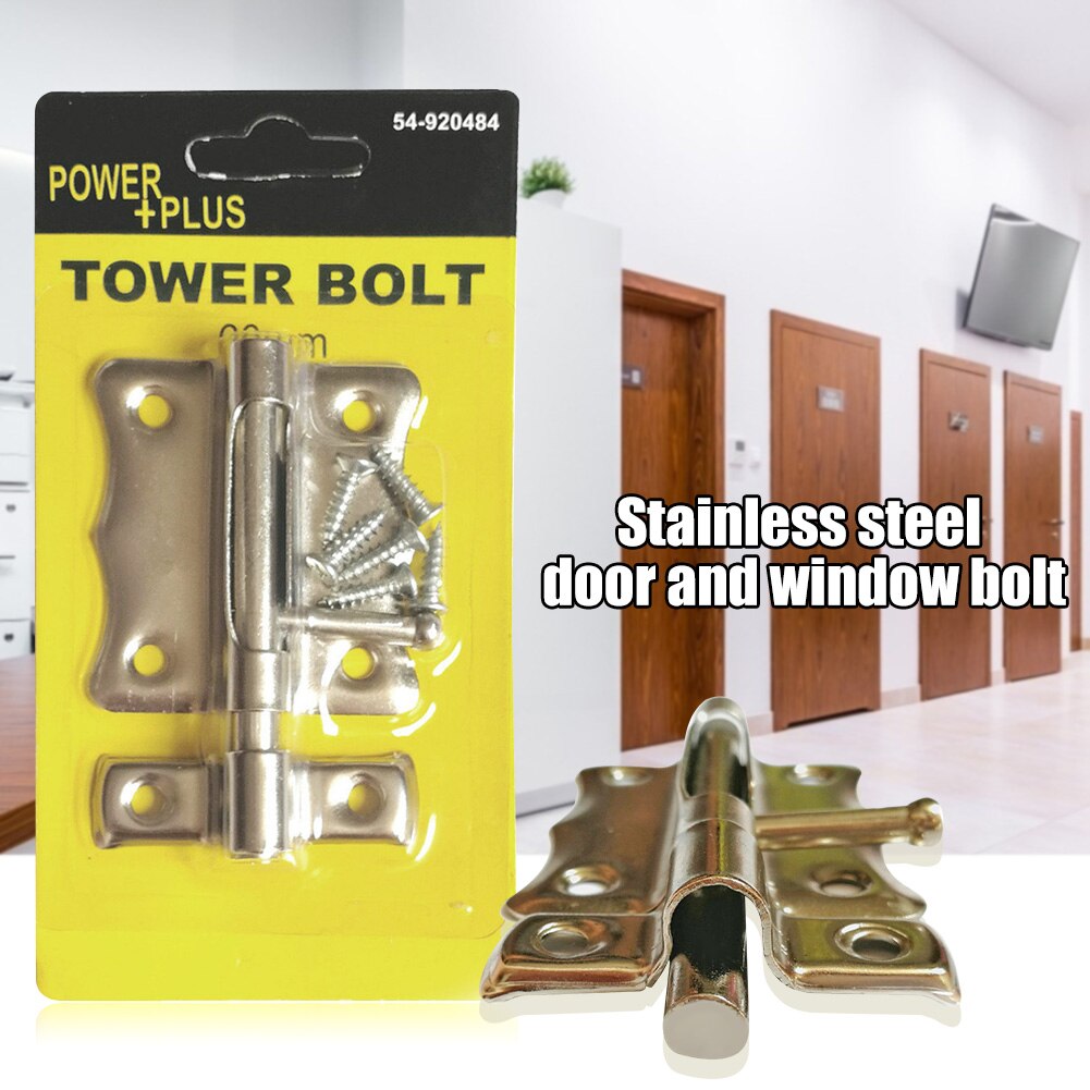 1pcs Stainless Steel Hardware Door Lock Thumb Lock Bolt Latch Padlock Clasp Set Sturdy, durable, safe and reliable