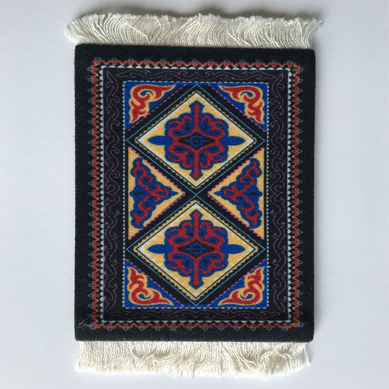 Nordisk vintage vävda tofsar bordstablett glasunderlägg kök vardagsrum bordsmatta dekoration värmetålig kaffekopp mattdynor: 6