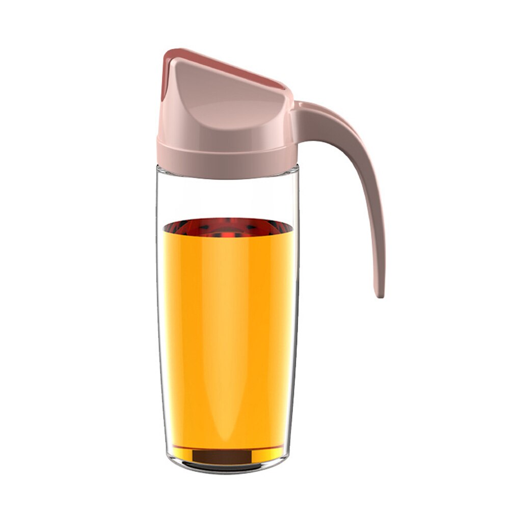 Økonomisk automatisk åpning glass oljegryte kjøkken husholdningsplast lekkasjesikker oljetank soyasaus flaske eddik gryte ds: Rosa -600ml