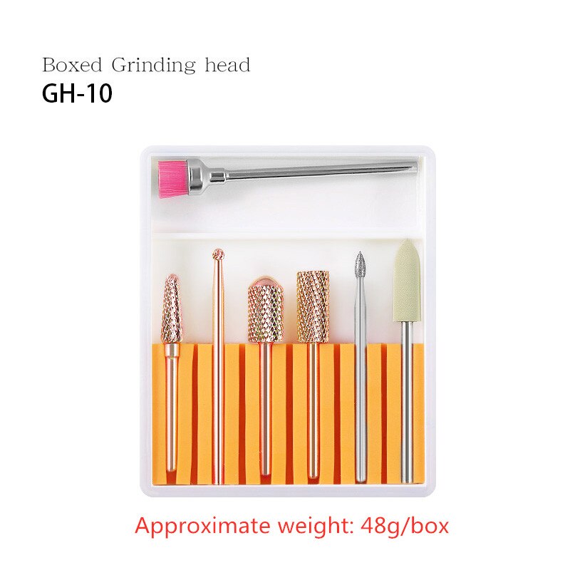 7Pcs/Set Tungsten Steel Nail Drill Bit Drill Ceramic Nails Things Punte Fresa Unghie Head Sanding for Nail Art: gj0389-10