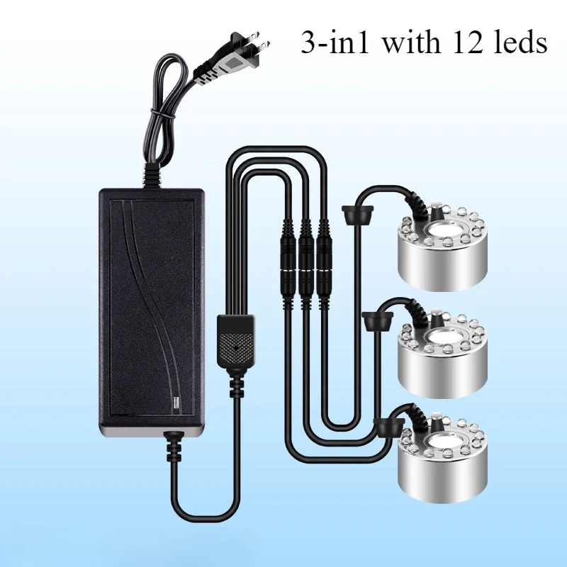 Nebel Hersteller Fogger Wasserpumpe Ultraschall Zerstäuber Luftbefeuchter Brunnen Steingarten Gartenarbeit Bonsai Aquarium Teich Dekor Zerstäubung Kopf: S / Silber