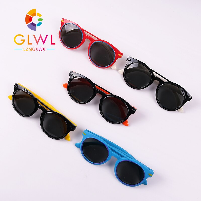 Gafas de sol redondas polarizadas con cuerda para niños y niñas, lentes de seguridad UV para bebés, estilo 400,