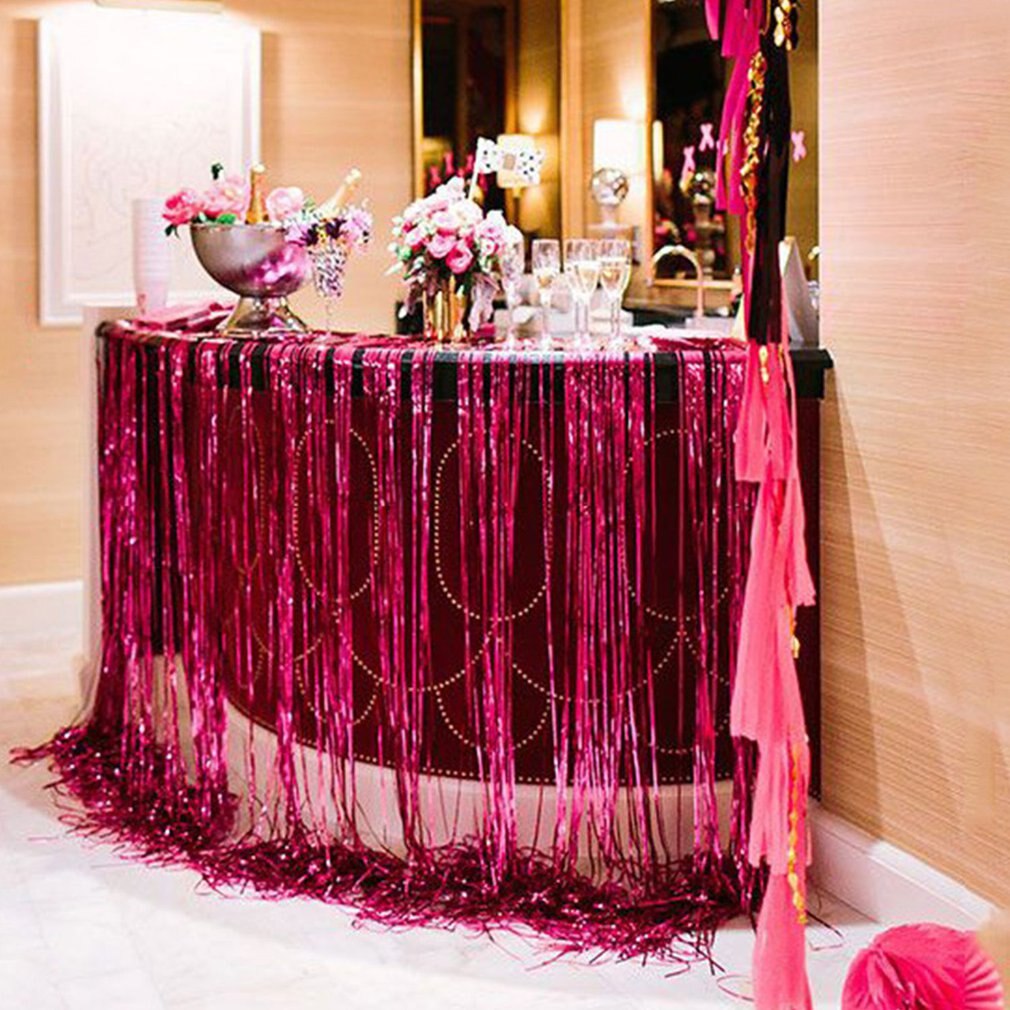 Christmas Celebration Party Background Fringe Curtain Plastic Streamers Wedding Birthday Party Decoration Backdrop