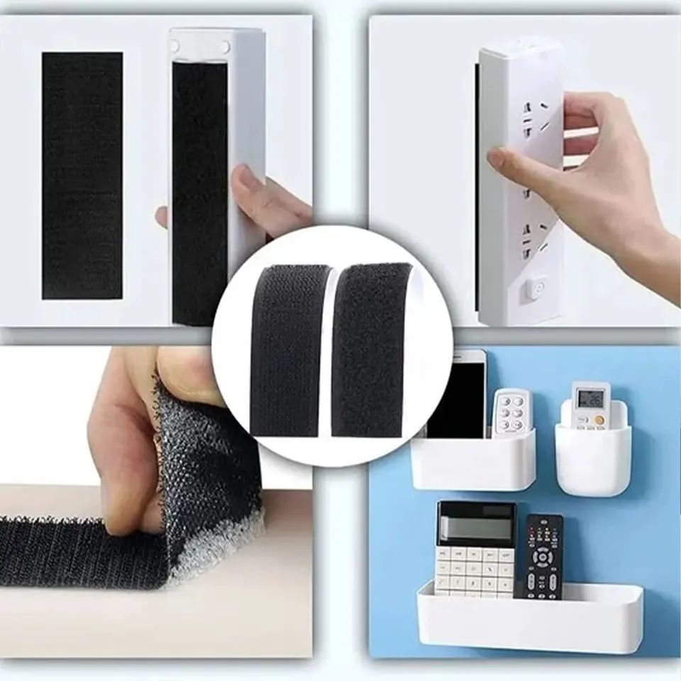 Nastro adesivo resistente con gancio e anello, previene cuscini del divano, toppe in velcro, impugnatura per cuscino, strisce adesive da parete con velcro adesivo